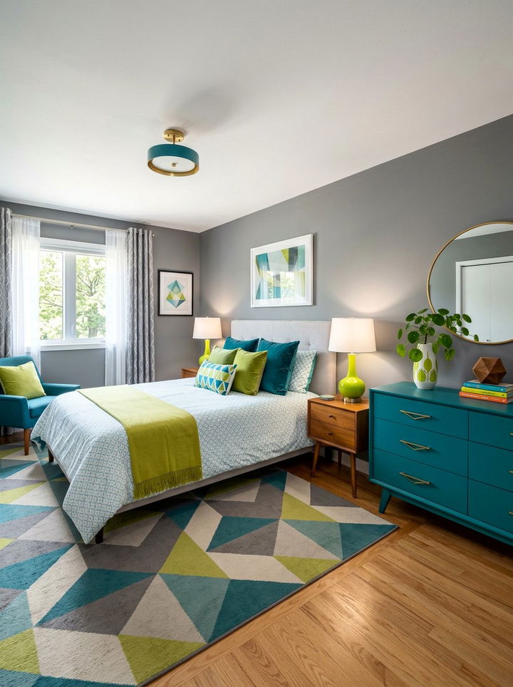 Teal and lime green bedroom - 30 blue and green bedroom ideas