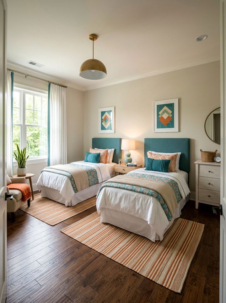 Teal and orange guest bedroom - 30 teal and orange bedroom color combo
