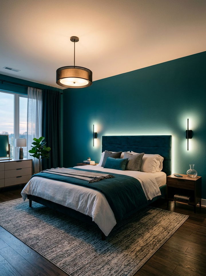 Teal bedroom lighting - 30 contemporary teal bedroom ideas