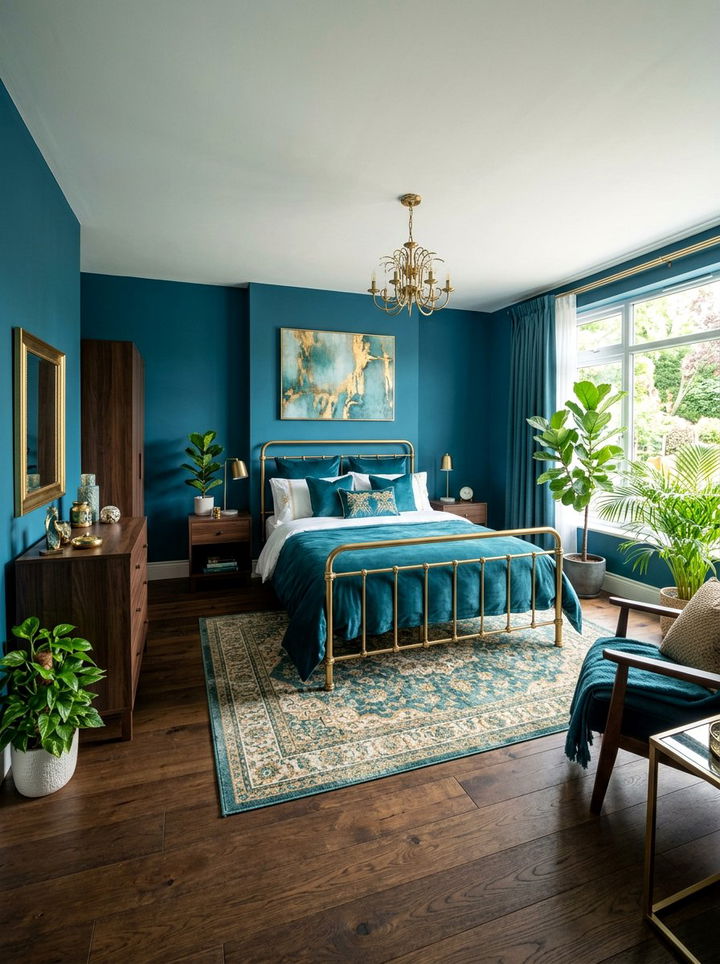 Teal blue bedroom - 30 summer inspired bedroom color ideas