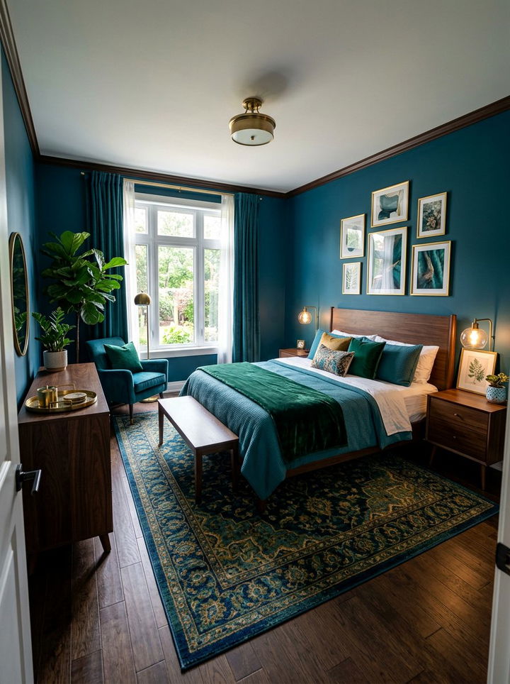 Teal blue bedroom - 30 bedroom blue walls