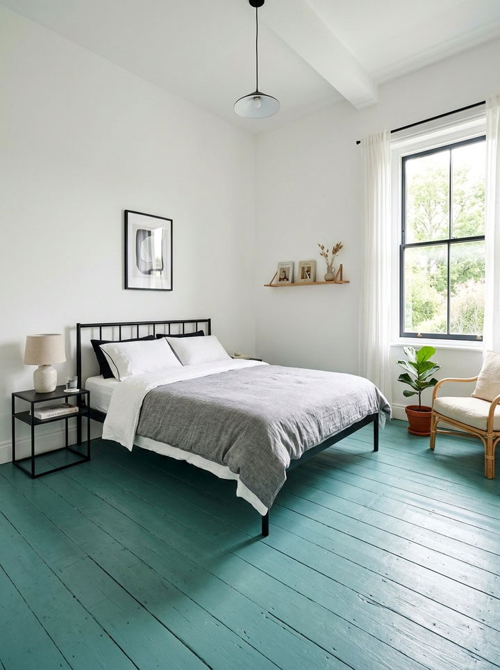 Teal floor bedroom - 30 minimalist teal bedroom ideas