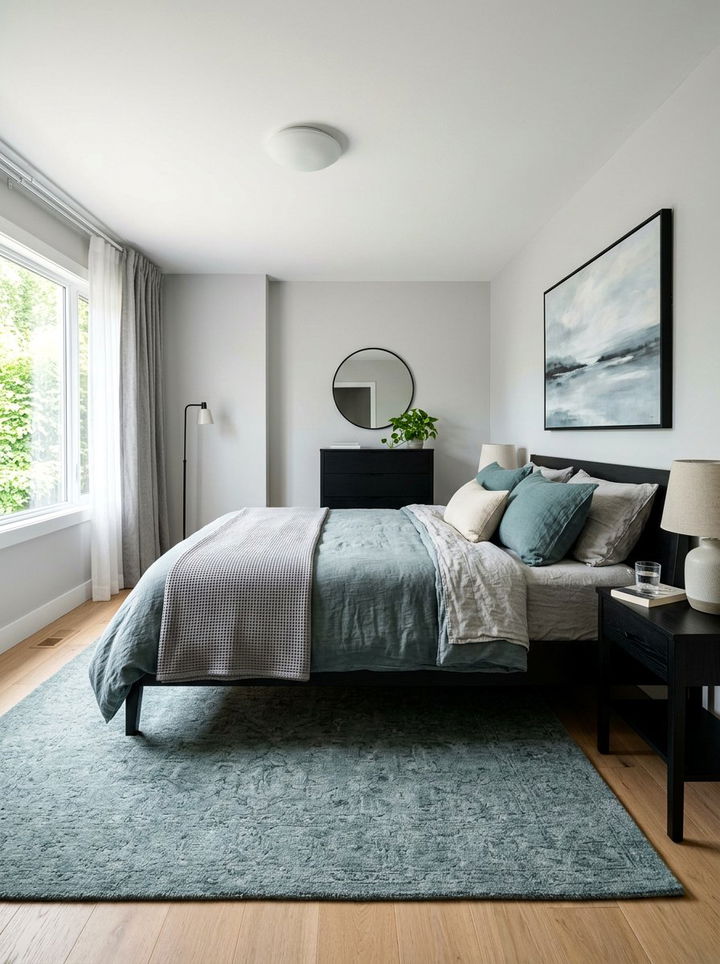 Teal gray bedding - 30 modern teal bedroom ideas