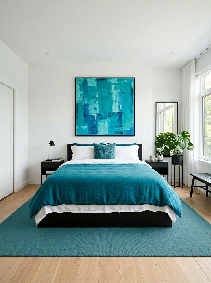 Teal minimalist bedroom - 30 modern teal bedroom ideas