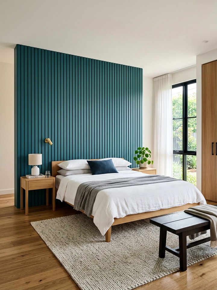 Teal paneling bedroom - 30 minimalist teal bedroom ideas