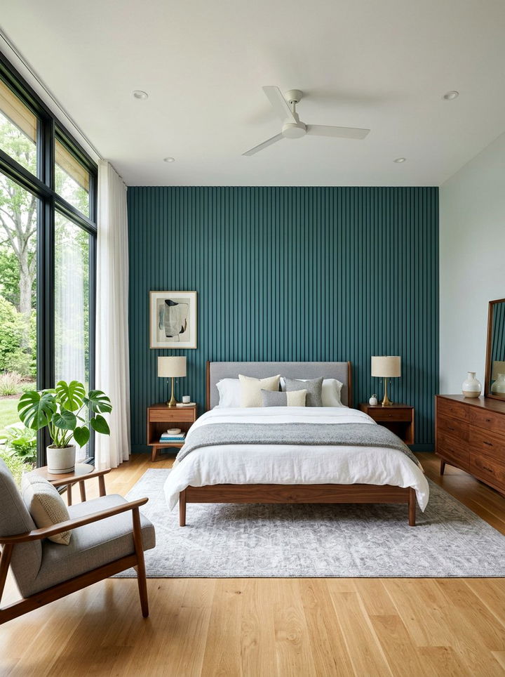 Teal paneling bedroom - 30 contemporary teal bedroom ideas