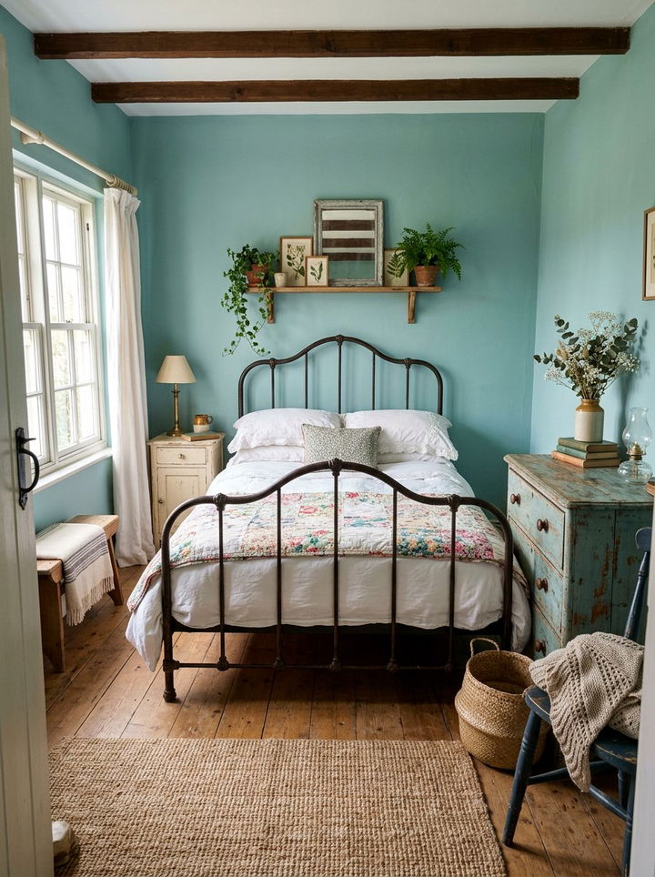 Teal rustic cottage bedroom - 30 rustic teal bedroom ideas