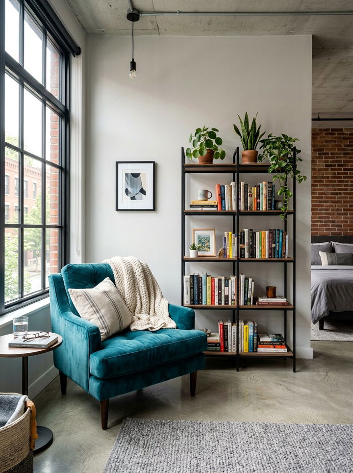 Teal velvet chair industrial bedroom - 30 industrial teal bedroom ideas