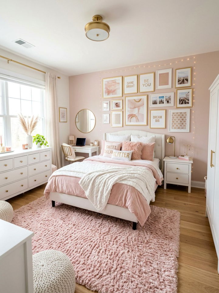Teen Blush Gold Bedroom - 30 blush and gold bedroom ideas