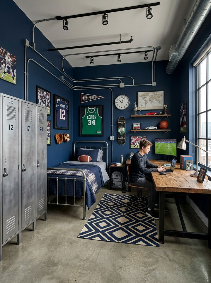 Teen Boy Industrial Bedroom - 30 exposed ductwork bedroom ideas