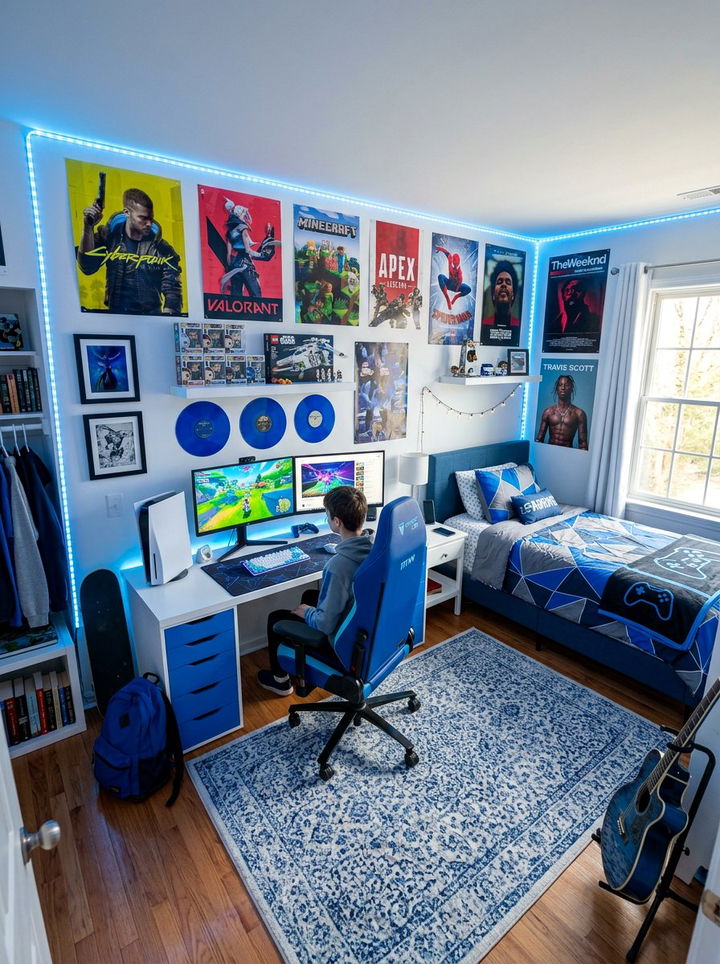 Teen electric blue bedroom - 30 electric blue bedroom ideas