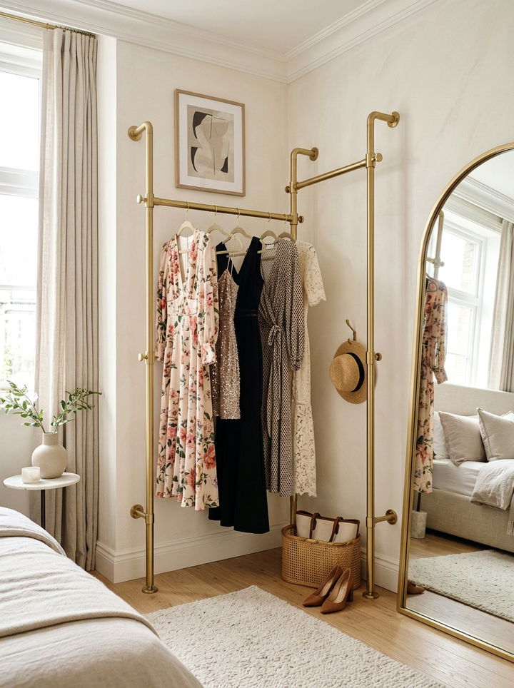 Telescopic Clothes Rack - 30 bedroom adjustable furniture ideas