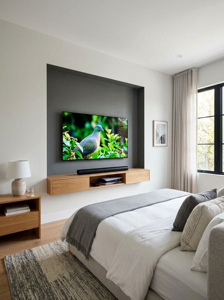 Television Wall Recess - 30 bedroom niche ideas