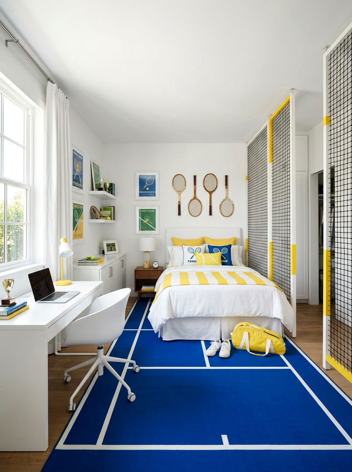 Tennis bedroom - 30 sports themed bedroom ideas