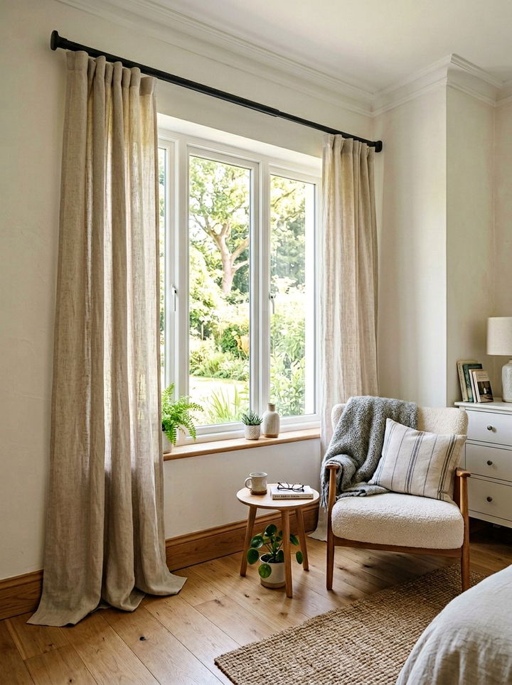 Tension Rod Curtains - 30 no damage bedroom ideas