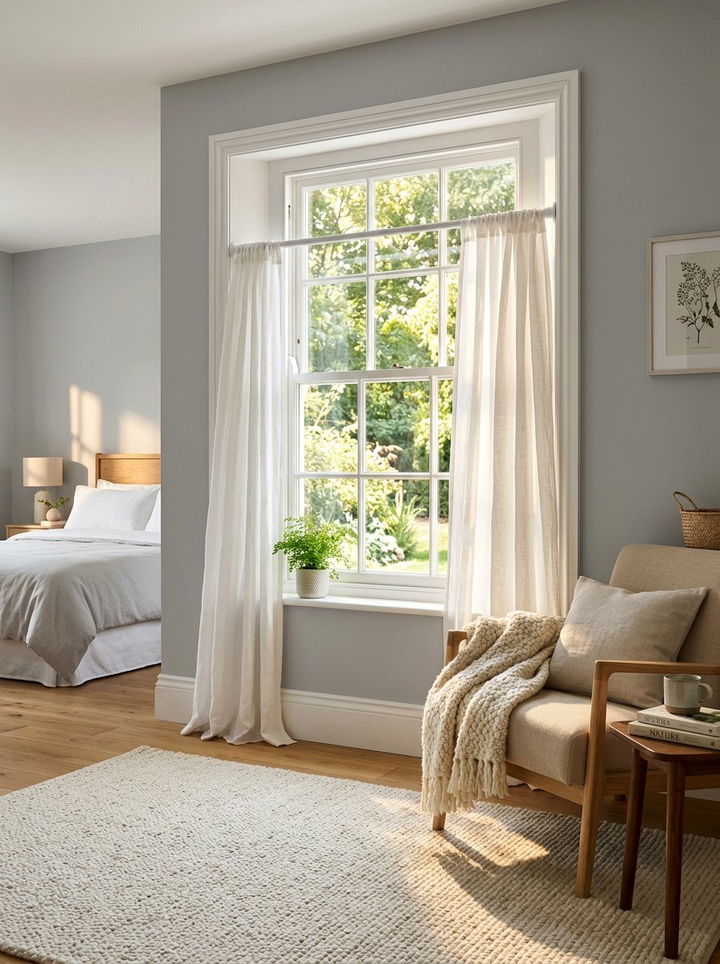 Tension rod curtains - 30 no drill bedroom ideas