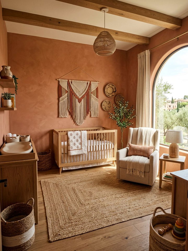 Terracotta Baby Room - 30 newborn bedroom ideas