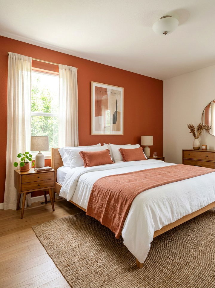 Terracotta Bedroom White Linen - 30 terracotta accent wall bedroom
