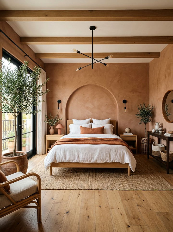 Terracotta Bedroom - 30 autumn inspired bedroom color ideas