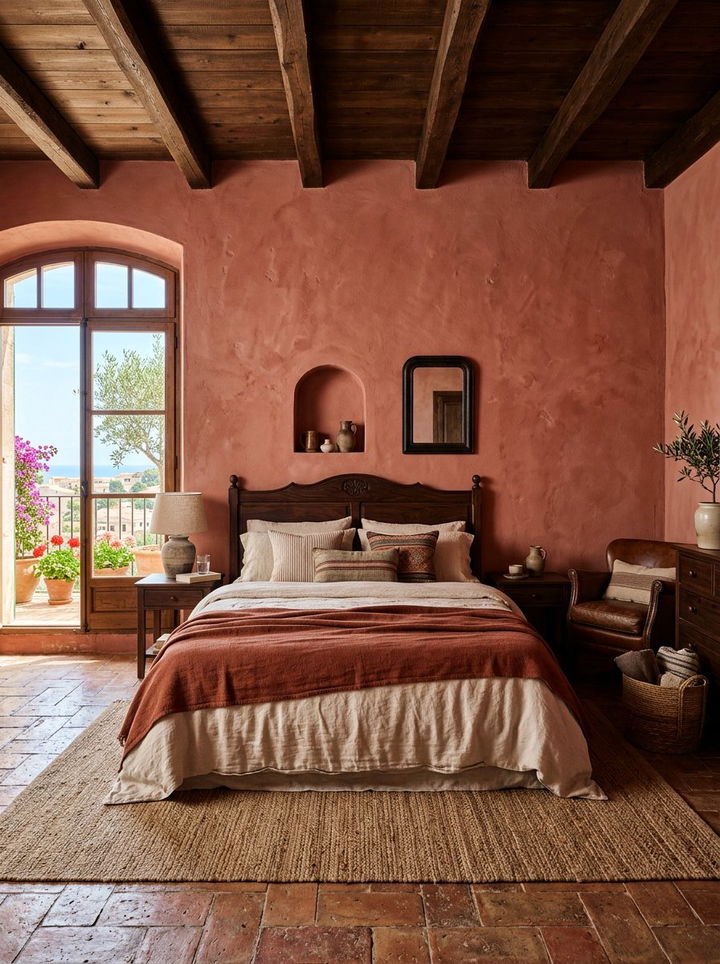 Terracotta Clay Tones - 30 calming bedroom color ideas