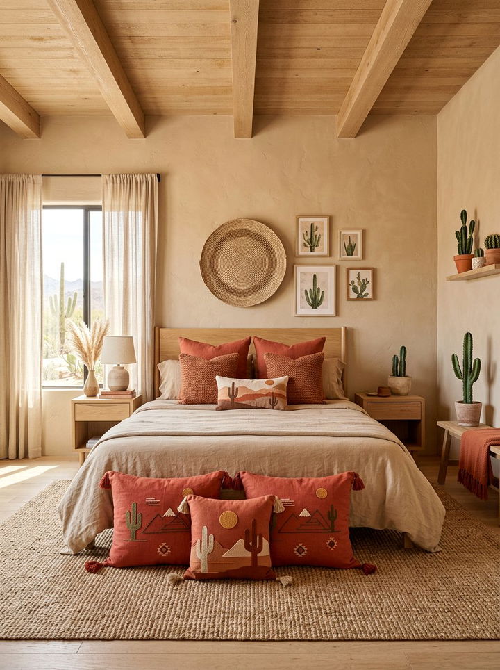 Terracotta Earthy Pillow - 30 bedroom throw pillows