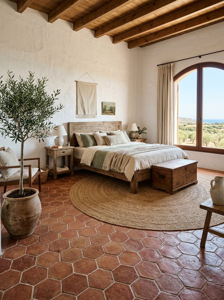 Terracotta Floor Bedroom - 30 Spanish bedroom ideas