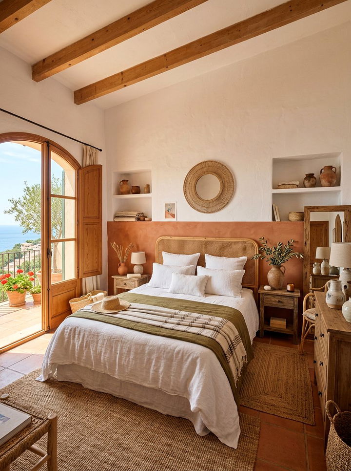 Terracotta Half Wall Accent - 30 bedroom half painted walls