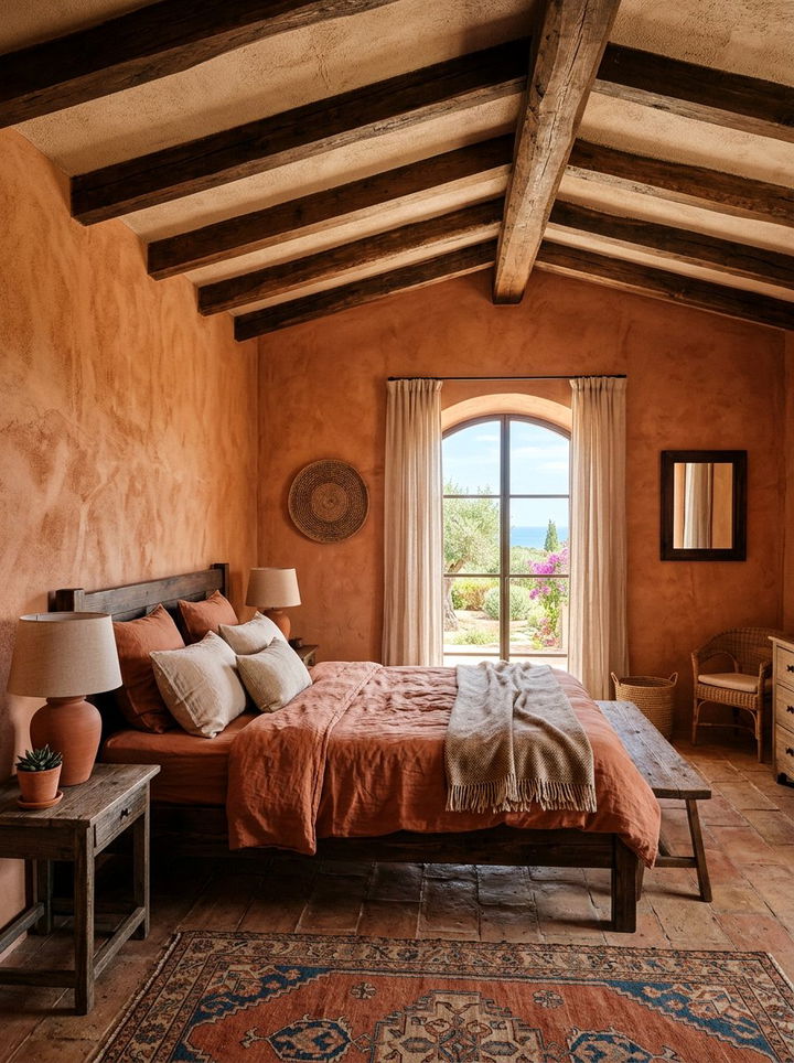Terracotta Orange Bedroom - 30 bright orange bedroom ideas