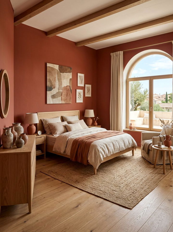 Terracotta Red Bedroom - 30 red bedroom ideas