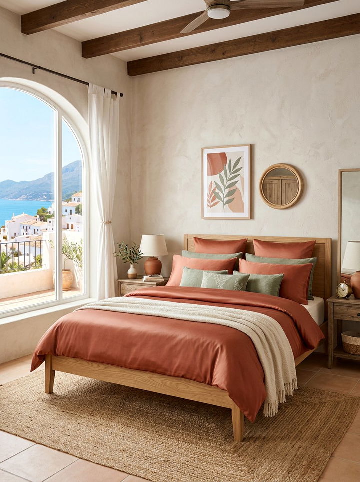 Terracotta Satin Set - 30 bedroom satin bedding ideas