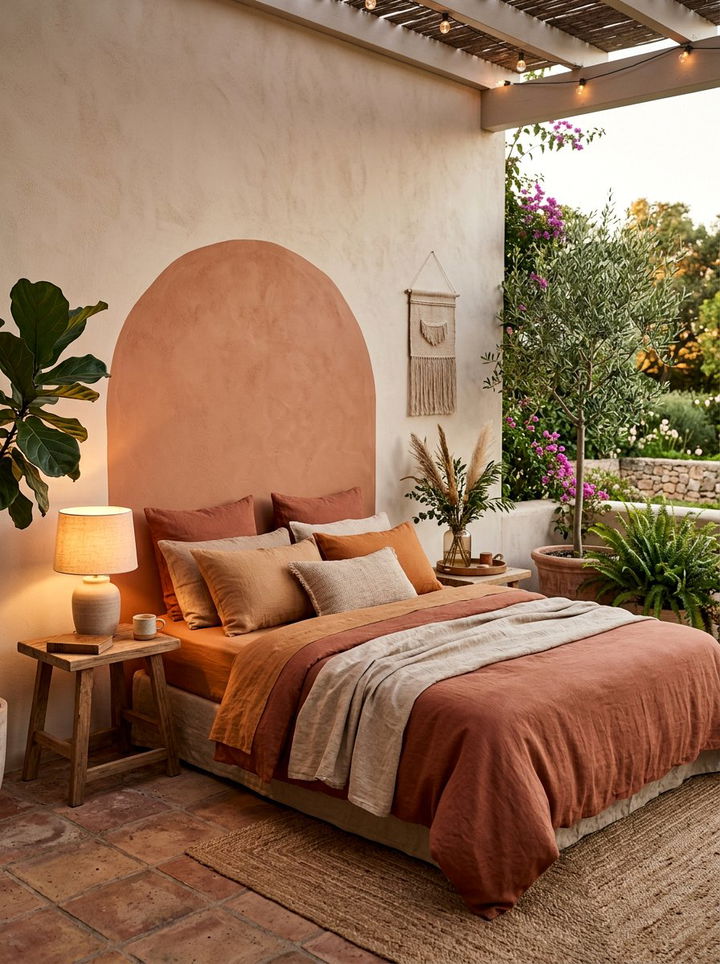 Terracotta and beige bedroom paint - 30 color block bedroom ideas