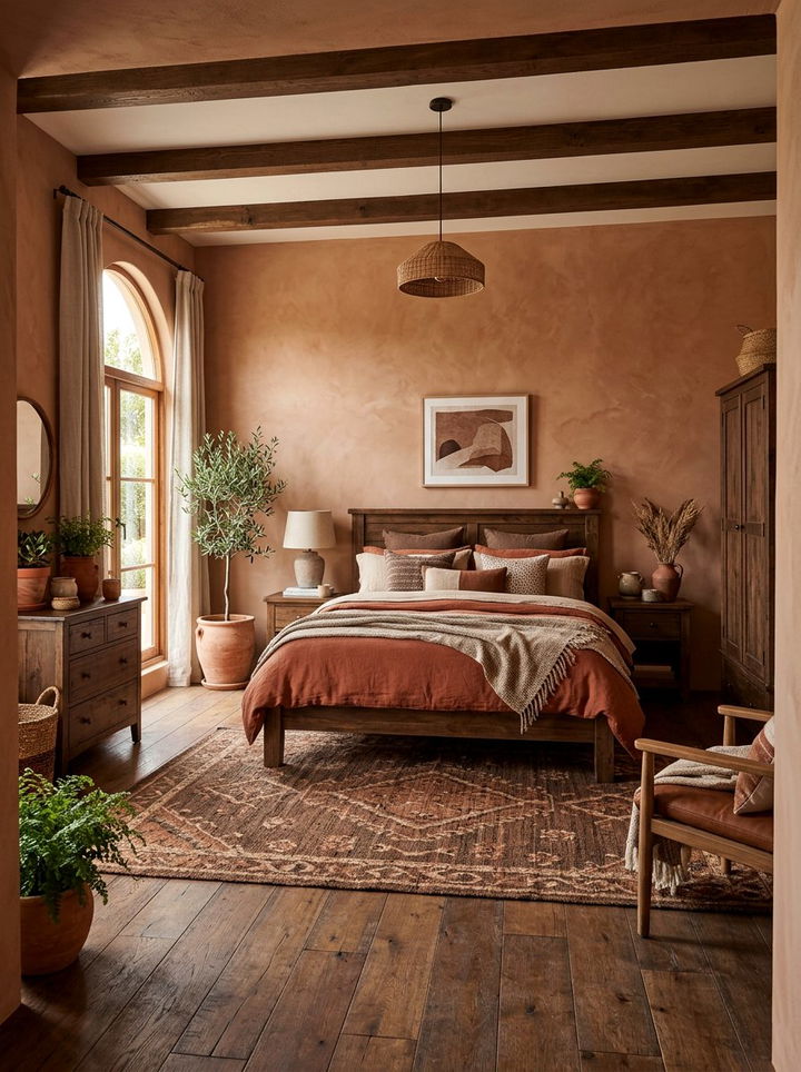 Terracotta and brown palette - 30 brown bedroom ideas