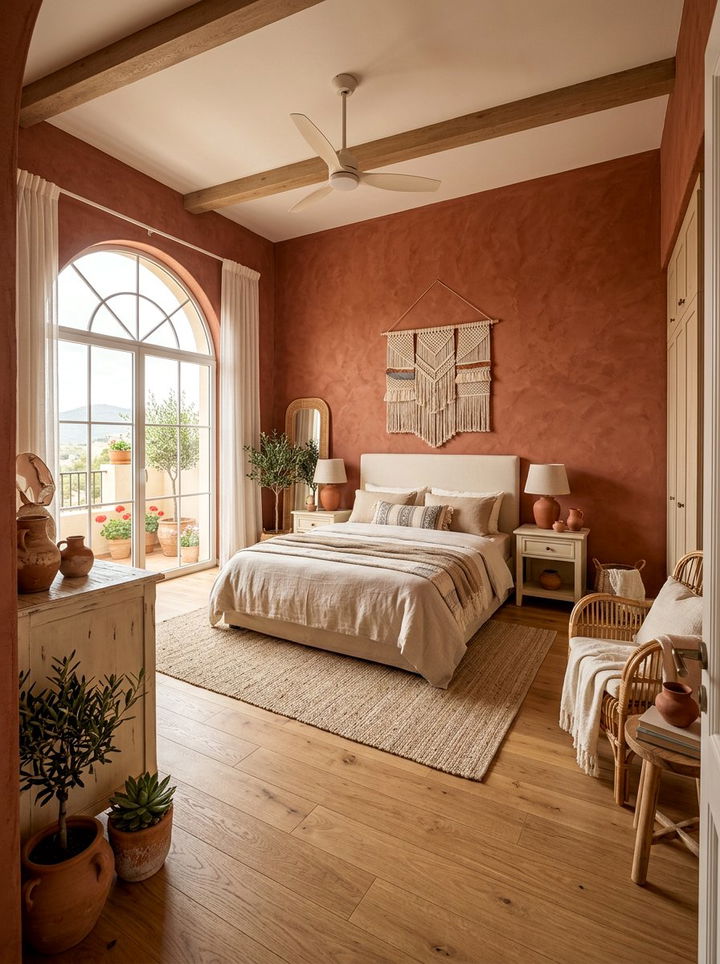 Terracotta and cream bedroom - 30 two tone bedroom ideas