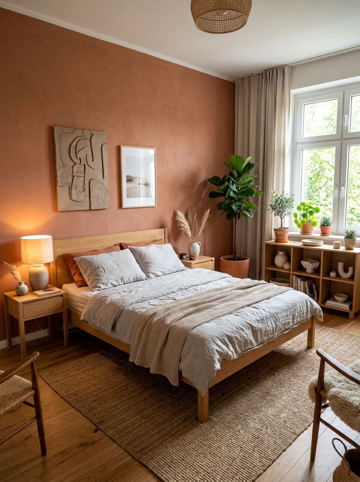 Terracotta scandinavian bedroom - 30 Scandinavian bedroom color ideas