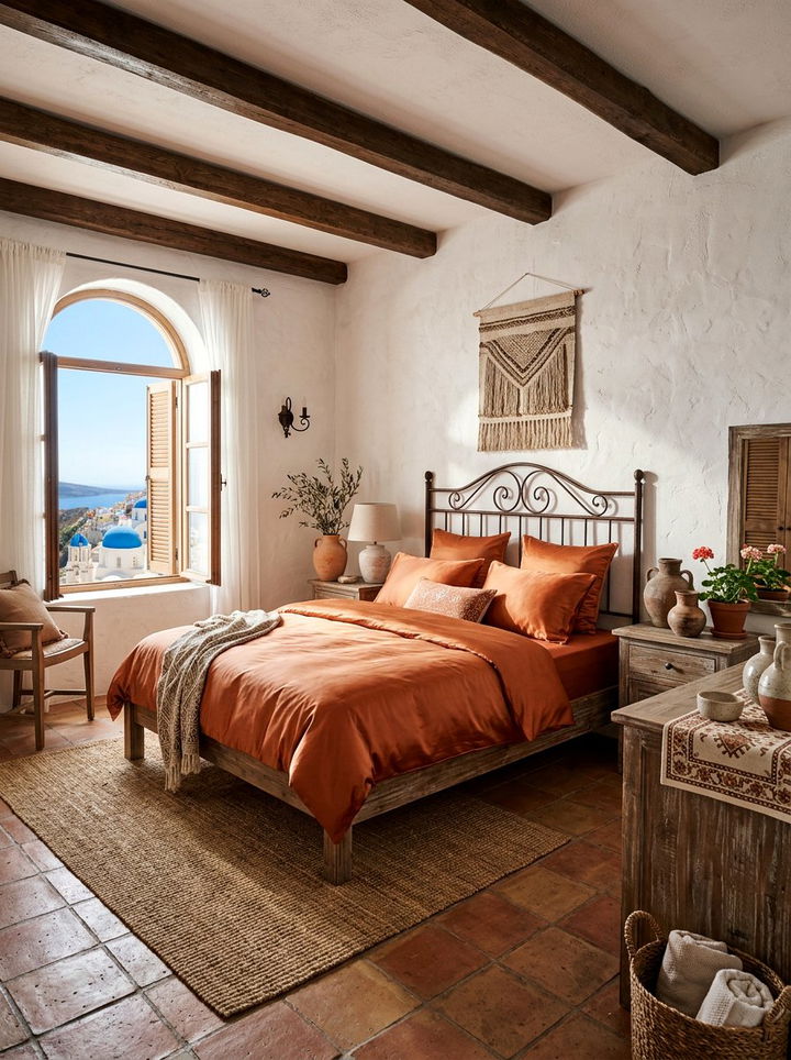 Terracotta silk bedding - 30 bedroom silk bedding ideas
