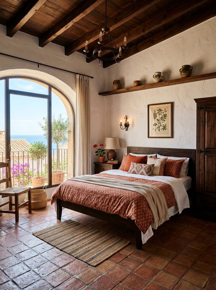 Terracotta tile bedroom - 30 earth tone bedroom ideas