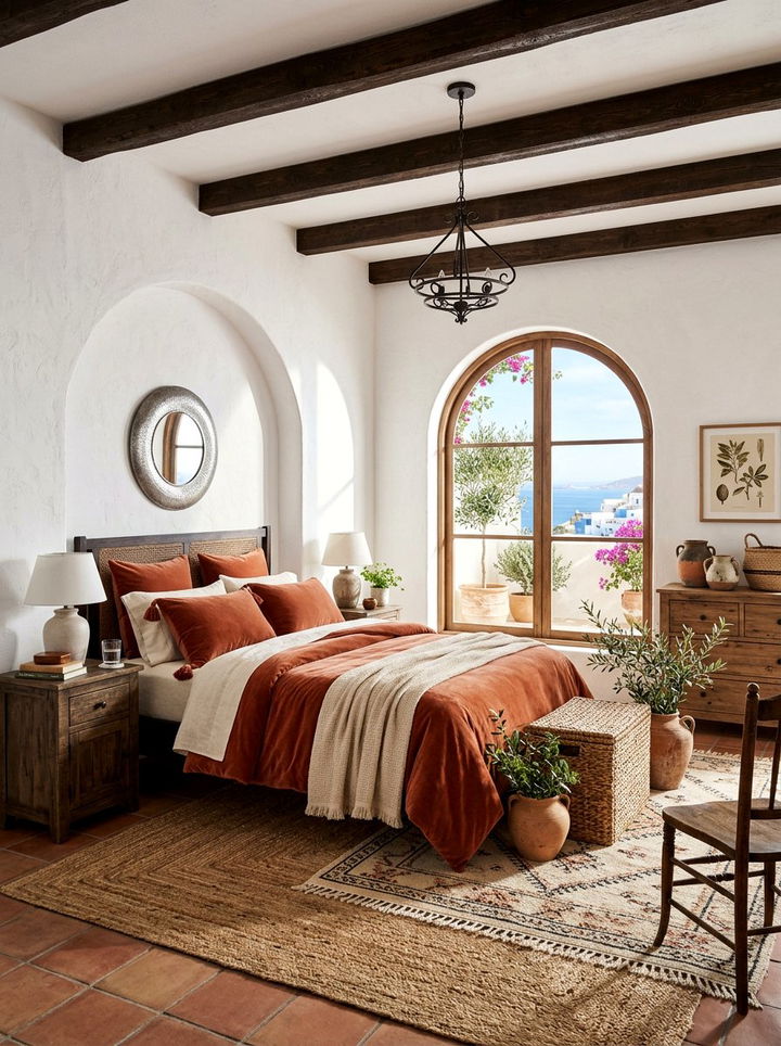 Terracotta velvet bedding - 30 bedroom velvet bedding ideas