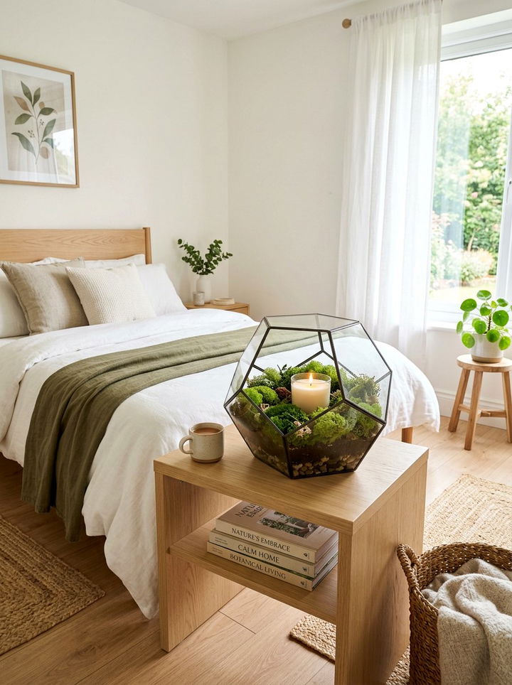 Terrarium Candle Display - 30 bedroom candle ideas