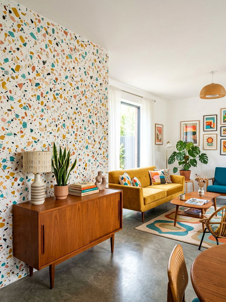 Terrazzo Accent Wall - 30 bedroom accent walls