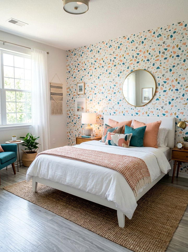 Terrazzo Print Wallpaper - 30 bedroom removable wallpapers