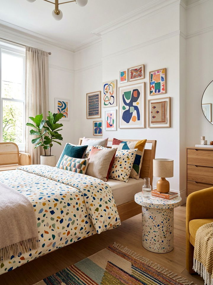 Terrazzo Round Nightstand - 30 bedroom round nightstands