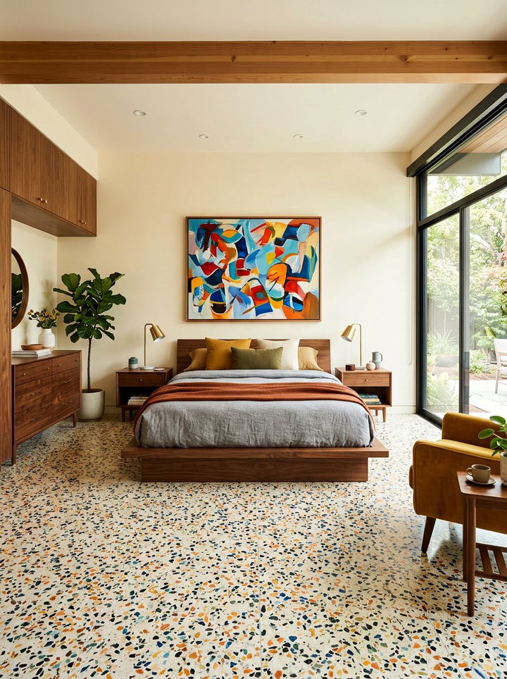 Terrazzo Stone Bedroom Surface - 30 bedroom flooring ideas