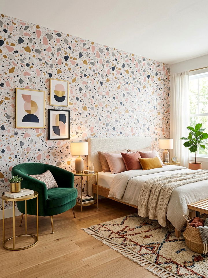 Terrazzo wallpaper bedroom - 30 bedroom modern wallpapers