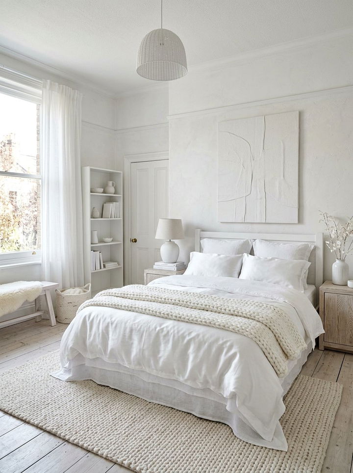 Textural White Bedroom - 30 white bedroom design ideas