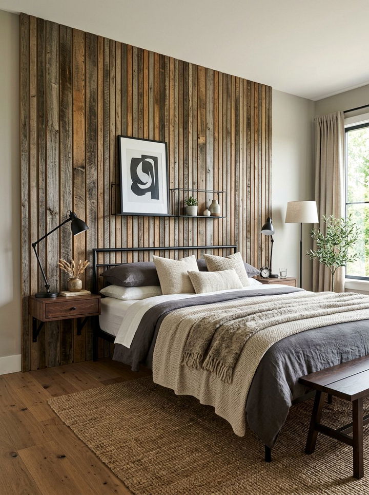 Textured Accent Wall - 30 bedroom enhancement ideas