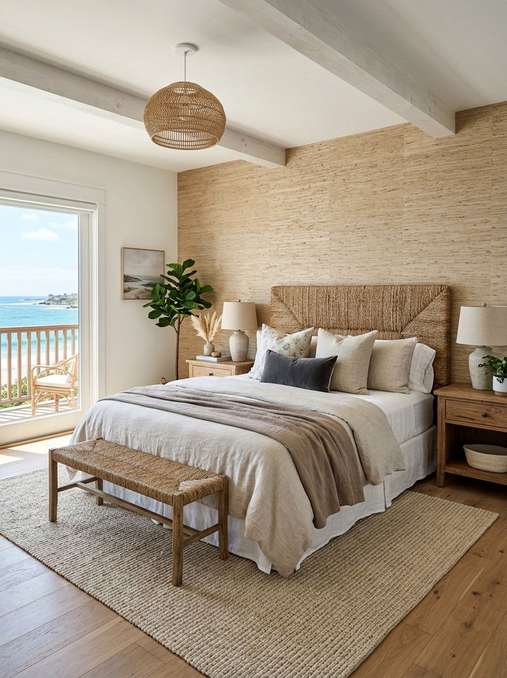 Textured Coastal Bedroom - 30 beach house bedroom ideas