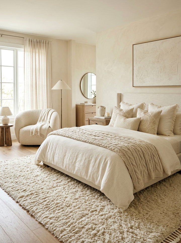 Textured Cream Bedroom - 30 beige and cream bedroom color combo