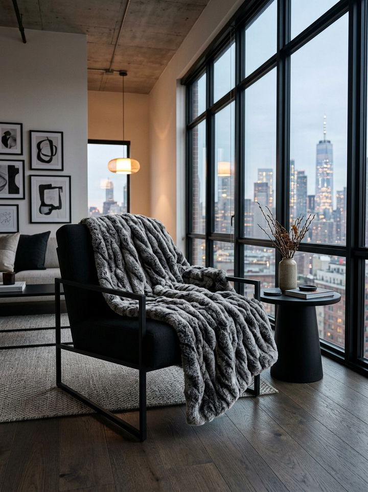 Textured Faux Fur Throw - 30 bedroom faux fur throws