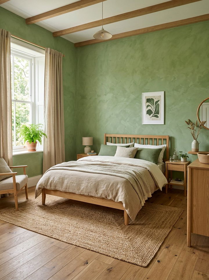 Textured Fern Green Bedroom Walls - 30 fern green bedroom ideas