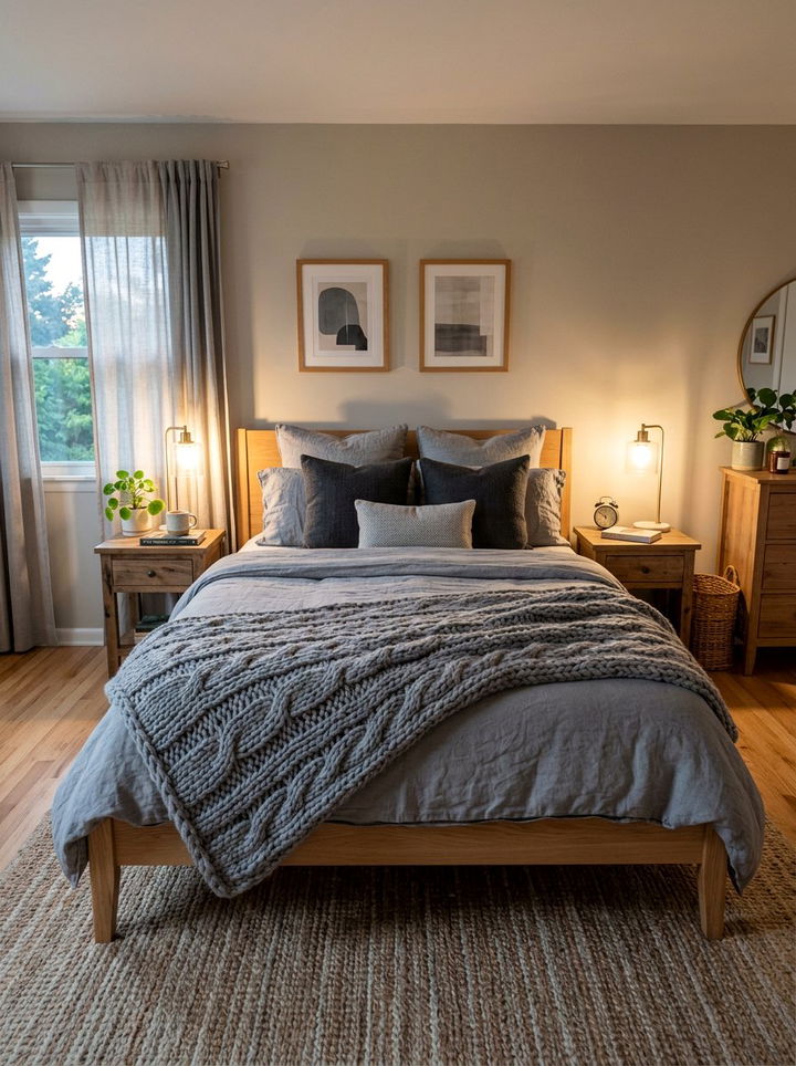 Textured Gray Bedding - 30 warm gray bedroom ideas